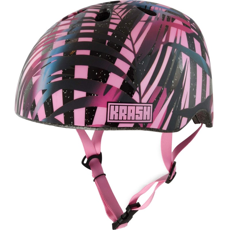 Krash Girls Bike Helmet, Purple Leopard Kitty, Leopard Kitty Purple